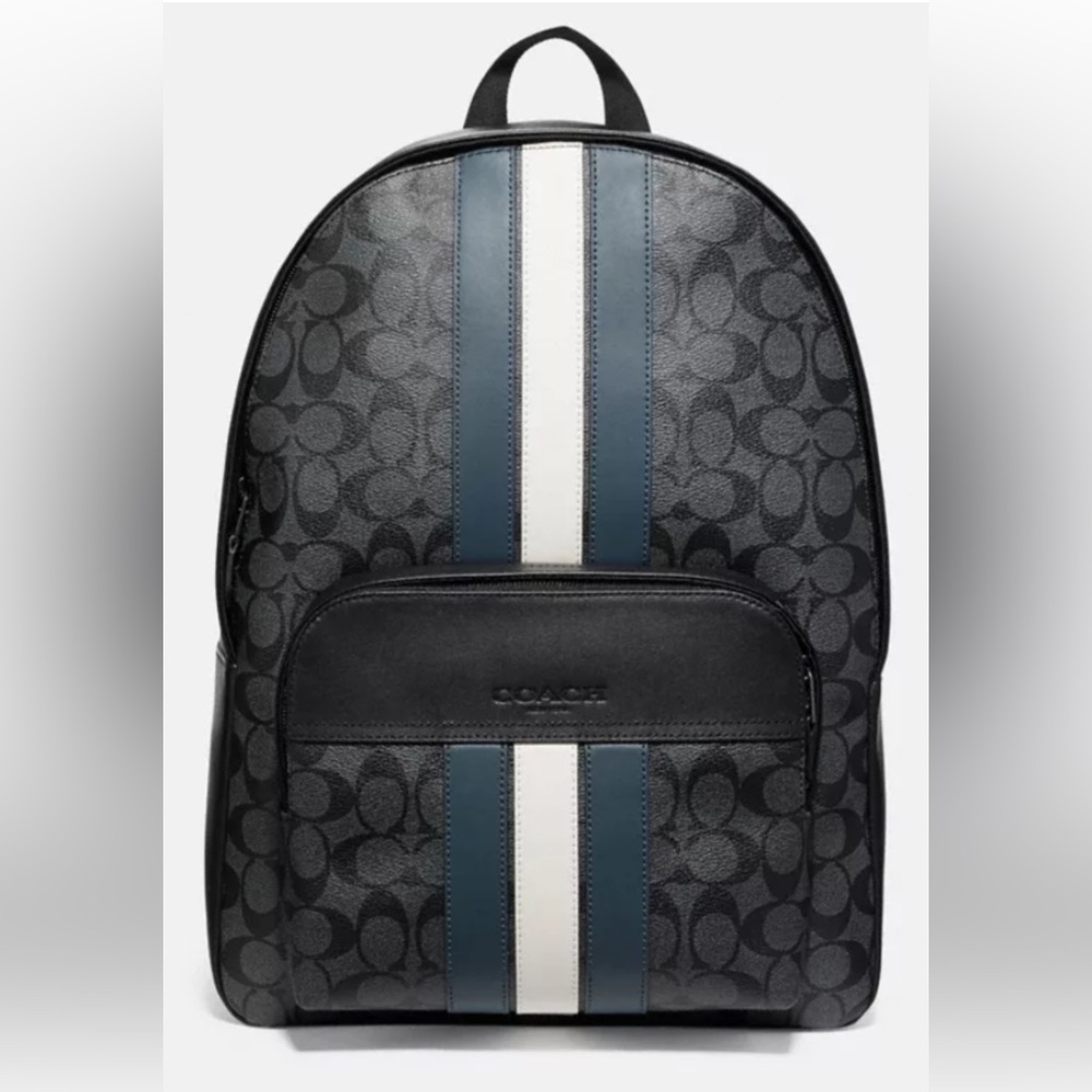 Coach- Houston Backpack In Signature Canvas With Varsity Stripe